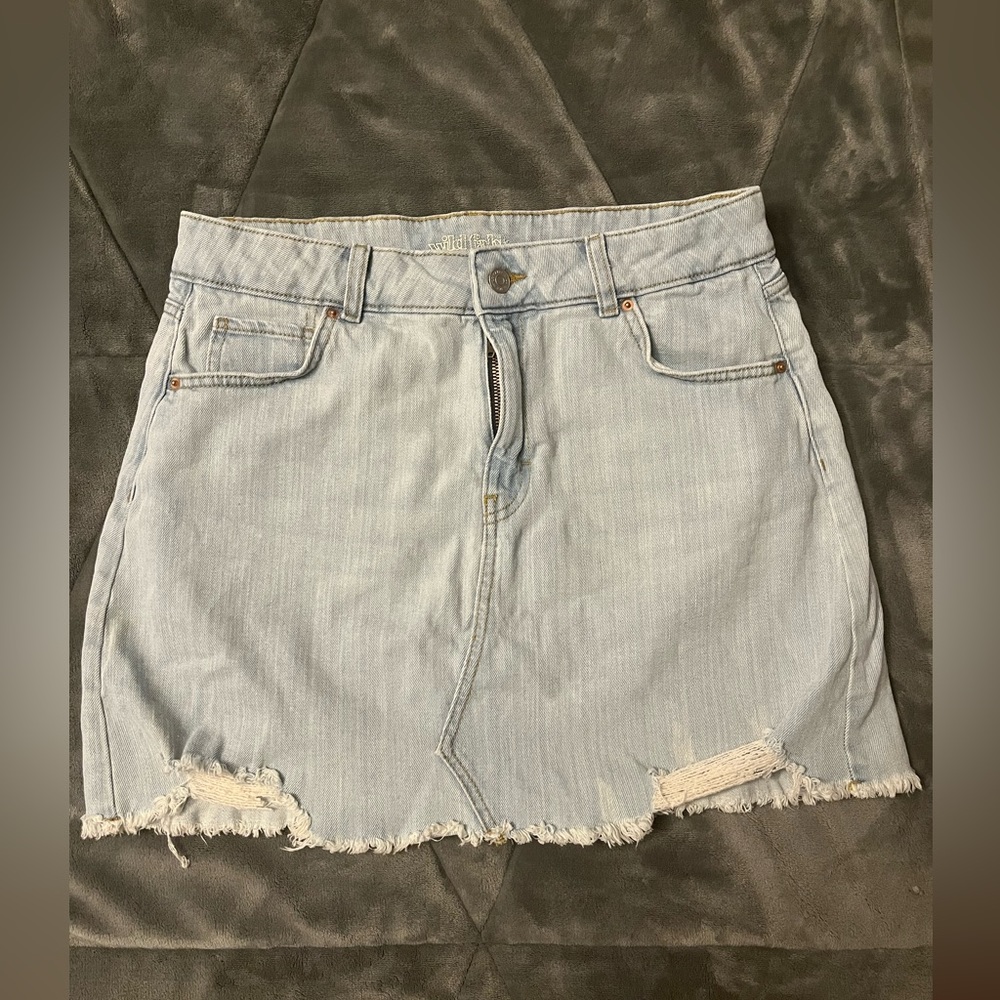 Mid rise jean skirt